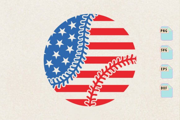 Baseball USA SVG - American Flag Svg