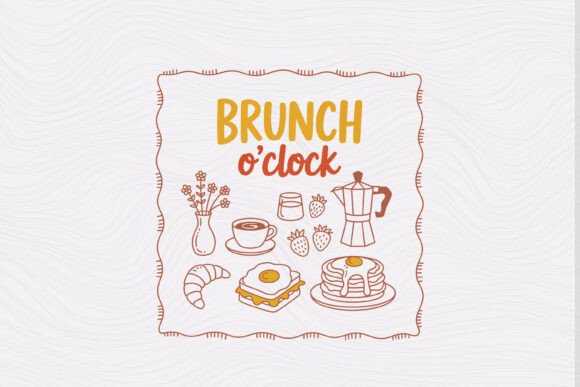 Brunch Trendy Hand Drawn PNG SVG Design