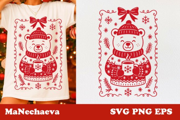 Christmas Coquette Frame Bear SVG Review