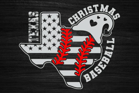 Christmas Texas Santa Hat Baseball SVG