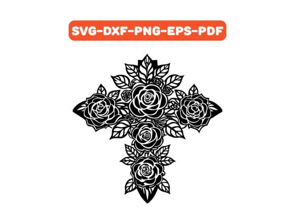 Cruz Floral Cross SVG Vector