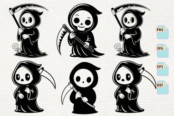 Cute Grim Reaper Halloween Svg