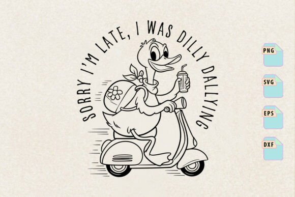 Dilly Dallying Goose SVG, Sorry I m Late