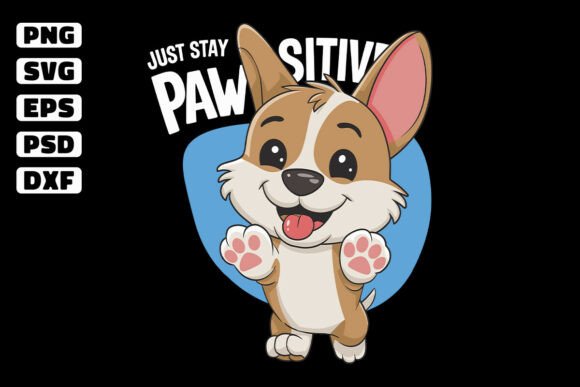 Dog Paw Stay Positive Funny Dog Pun SVG
