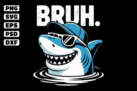 Funny Shark Meme BRUH Teenager Kids SVG