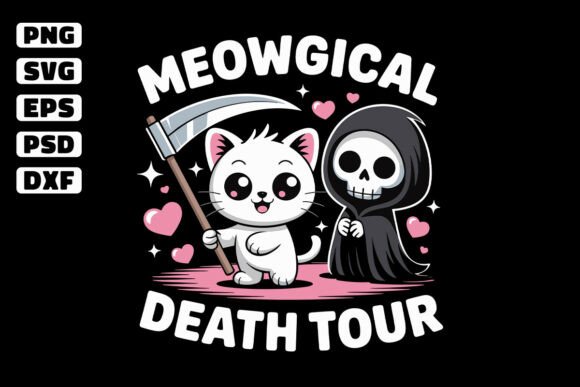 Grim Reaper Riding Cat Halloween SVG