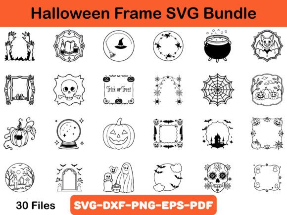 Halloween Frame SVG Bundle, Spooky