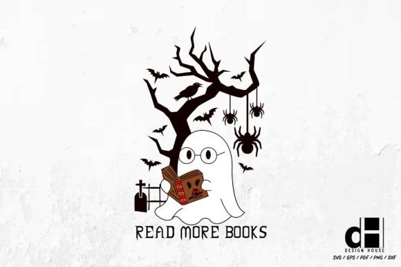 Halloween Funny Read More Books SVG PNG