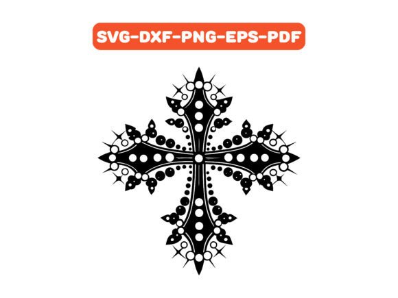 Pearl Cross Gemstone Encrusted SVG