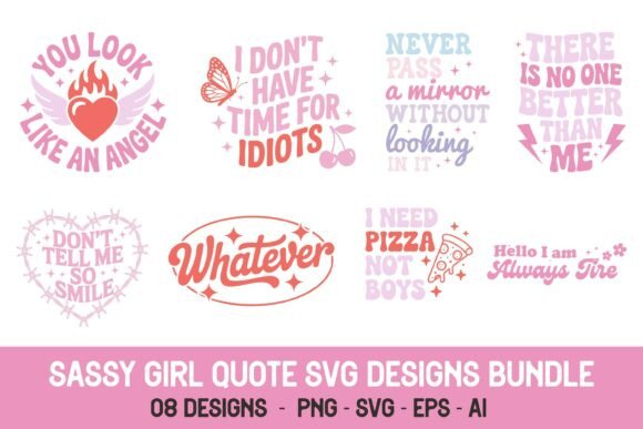 Sassy Girl Retro SVG Design Bundle