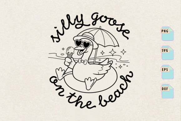 Silly Goose on the Beach SVG PNG