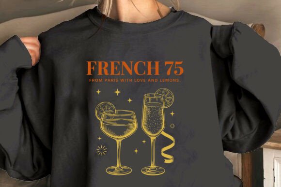 Summer French 75 Cocktail SVG Design