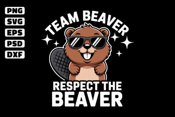Team Beaver Funny Cartoon Animal SVG